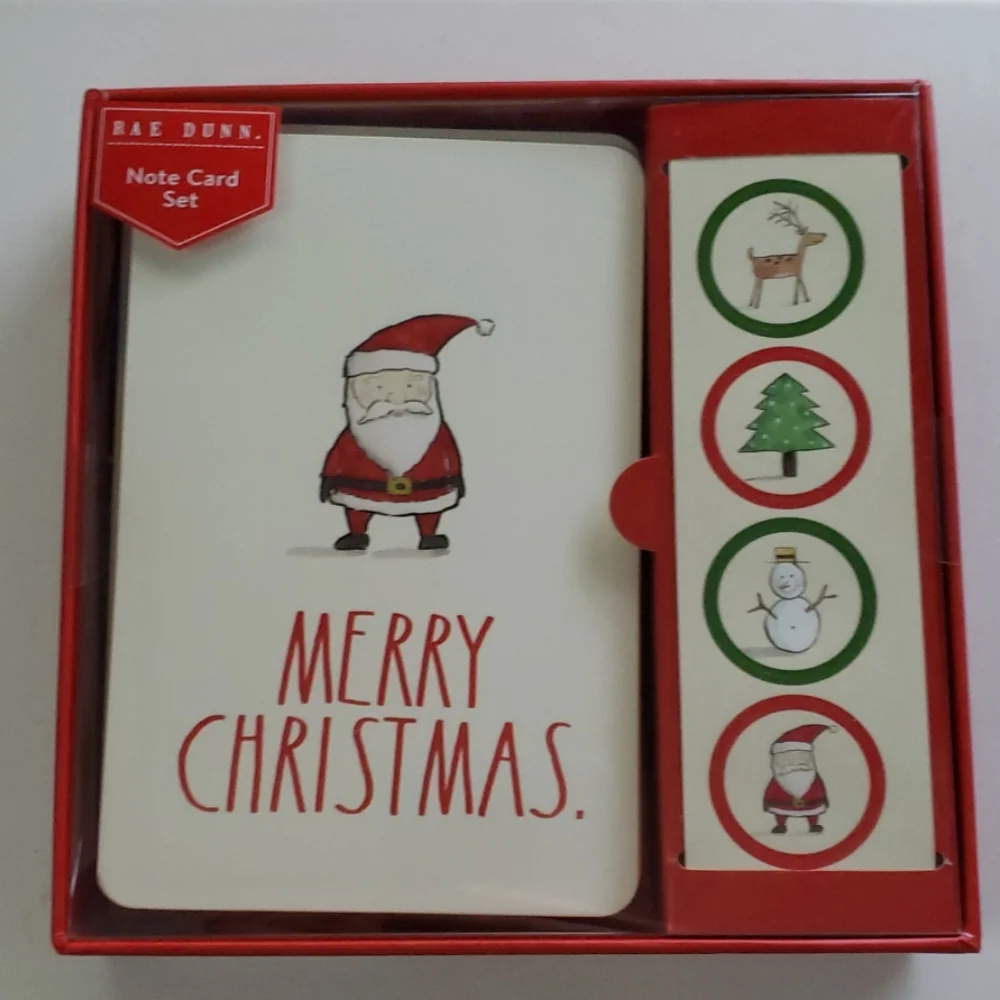 Rae Dunn Merry Christmas Note Card Set